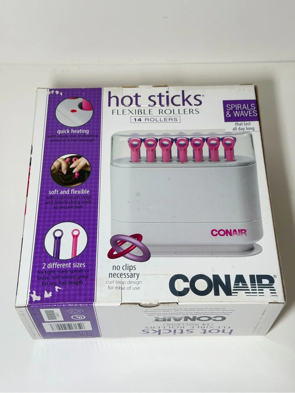 Conair Hot Sticks Flexible Rollers Hairsetter - 14 Rollers No Clips Needed